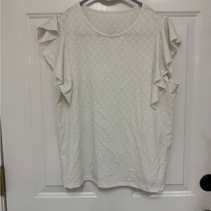 SHEIN White Ruffle Sleeve Blouse